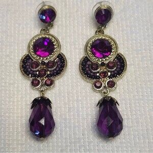 Elegant Purple Drop Earrings